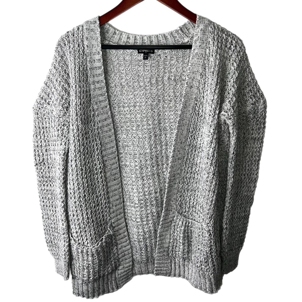 express waffle knit gray cardigan